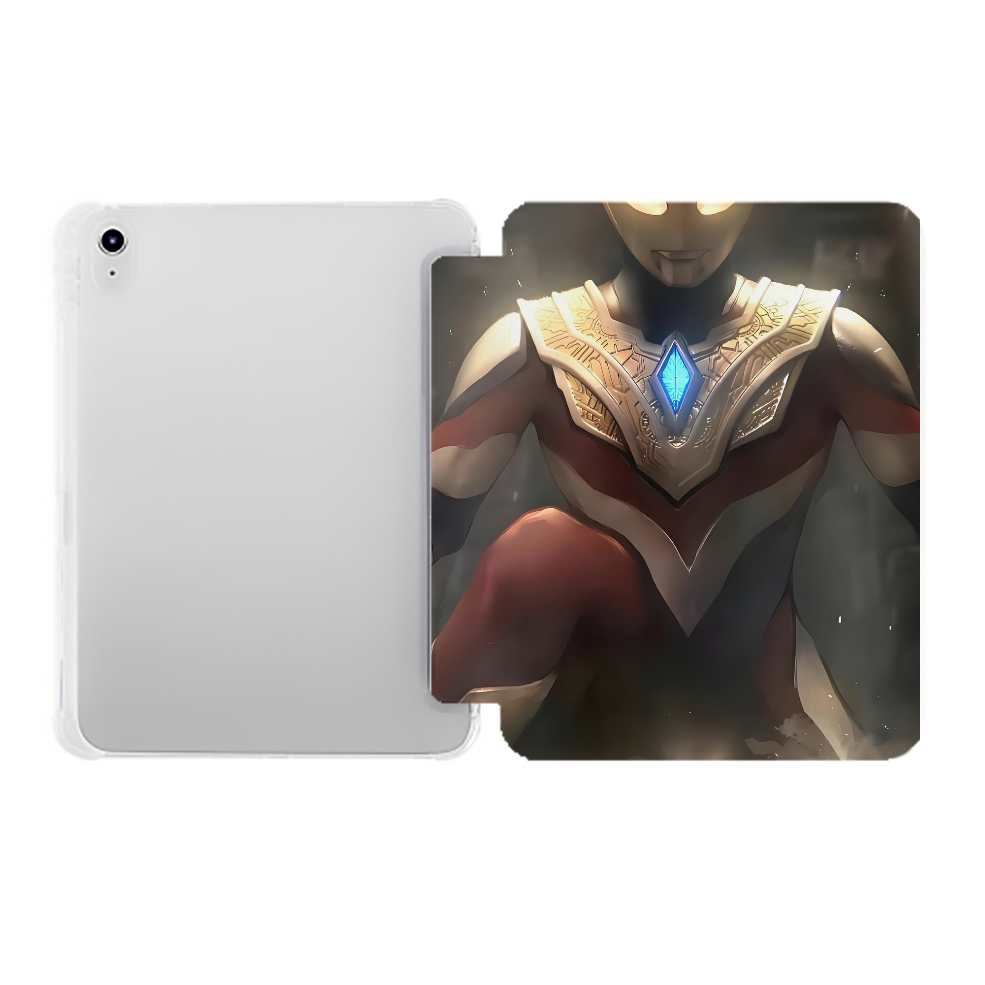 （画像用） ウルトラマン Ultraman IPad ケース ペン収納付き 三つ折りスタンド PUレザー×シリコン 対応機種9.5/10.5/10.9インチ